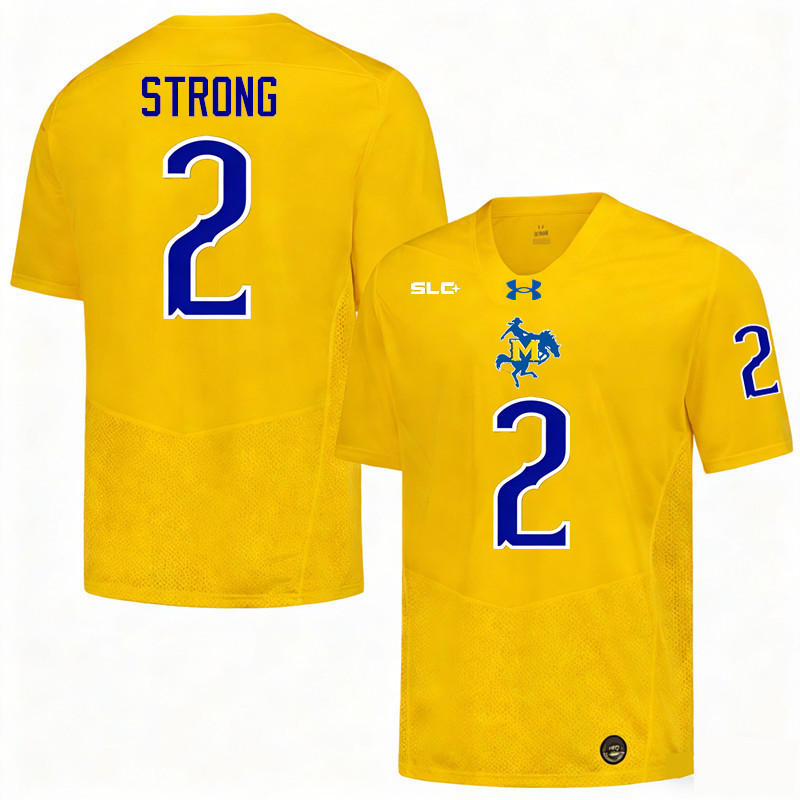 McNeese Cowboys #2 Bryce Strong College Football Jerseys,Uniforms-Gold